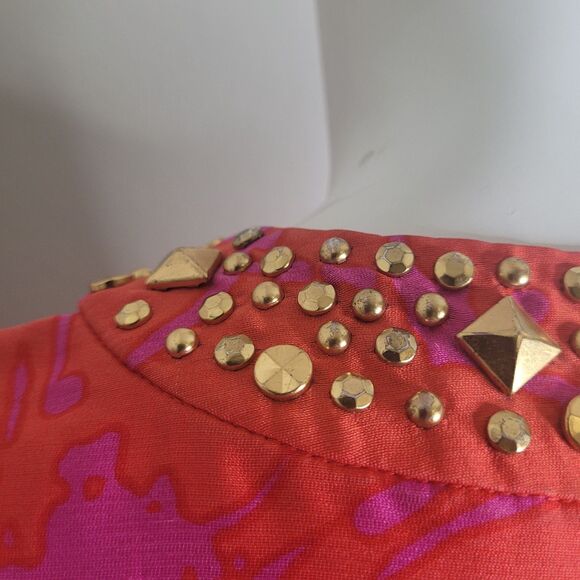 Kate Spade New York size 2 dress embellished sequin pink zip silk studs FLAW - Picture 6 of 16